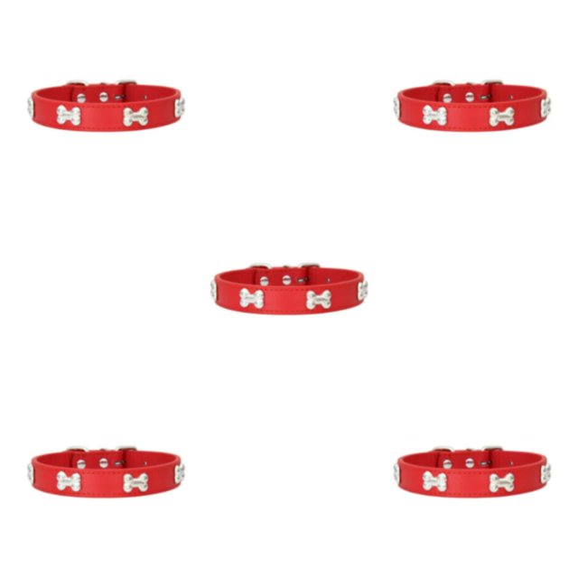 Maytalsory Comfortable Wear Cat Collar In Multiple Sizes With Stylish PU PU Cat Collar Dogs Collars red 2.5*50cm 5Set
