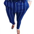 thumbnail image 2 of RKSTN Pants for Men Fall Striped Business Straight Pants Loose Trousers Straight Leg Pants, 2 of 4