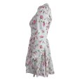 thumbnail image 4 of xiaxaixu Robes Mini pour Femmes, Robe d'Été à Imprimé Floral à Manches Longues, Décolleté en V Profond, Taille Haute, Ligne A, 4 of 5