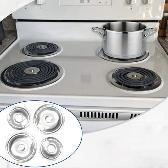 Dianli Stove Drip Pans Round Cast Iron Drip Pan Replacement Cover Thickened Heat-Resistant Nonstick Deep Grease Tray Fits Electric and Gas Ranges Kitchen Accessories Burner Covers