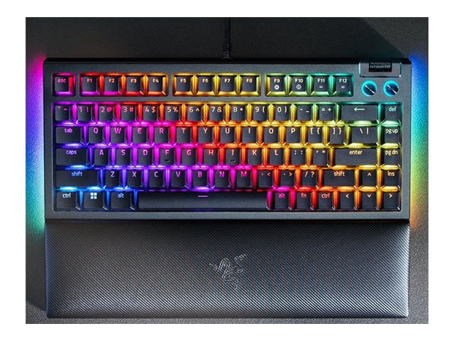 Razer BlackWidow V4 75% Mechanical Gaming Keyboard: Hot Swappable Design - Compact &amp; Durable - Orange Tactile Switches - Chroma RGB - Roller &amp; Media Keys - Wrist Rest - Snap Tap -