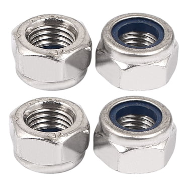 Unique Bargains Filetage M12 Pas de 1,5mm Nylock Insert en Nylon Autobloquant Écrous de Verrouillage Hex 4 Pcs