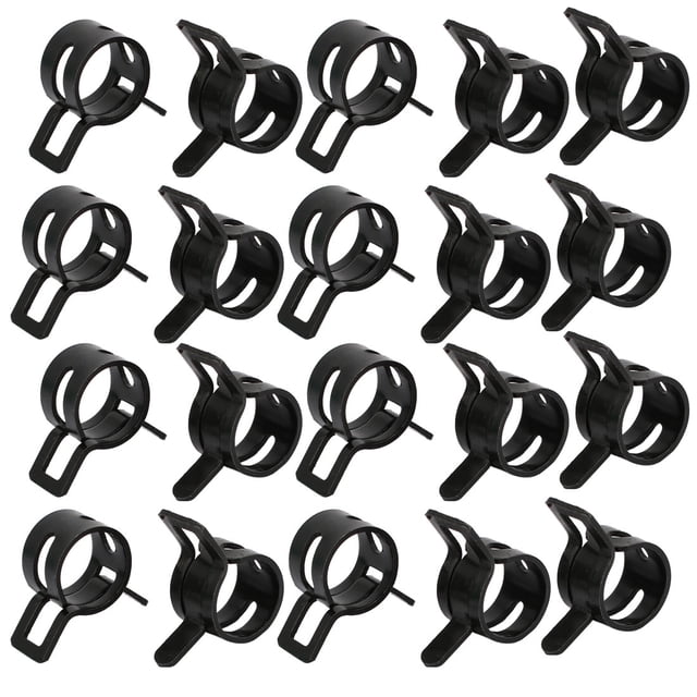Unique Bargains 20 Pcs 10mm Spring Type Action Fuel Hose Pipe Low Pressure Air Tube Clip Clamp