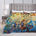 thumbnail image 3 of Fleece Blanket Watercolor Psychedelic Plush Throw Fuzzy Super Soft Reversible Microfiber Flannel Blankets 80"x60", 3 of 4