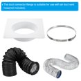 thumbnail image 4 of Unique Bargains Bride de Raccord de Conduit 6 Pieds 2 Pcs Plaque Murale d'Évent de Sécheuse Carrée à Ronde avec Pince pour Refroidissement d'Air Ventilation Blanc, 4 of 5