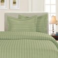 thumbnail image 1 of Mocassi 3-Piece Striped Duvet Cover Set, 1500 Thread Count, Button Closure - Cooling, Breathable Material- Wrinkle, Fade, Stain Resistant, Full/Queen, Green, 1 of 4