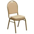 thumbnail image 2 of 4 Pk. HERCULES Series Dome Back Stacking Banquet Chair in Beige Patterned Fabric - Gold Frame, 2 of 7