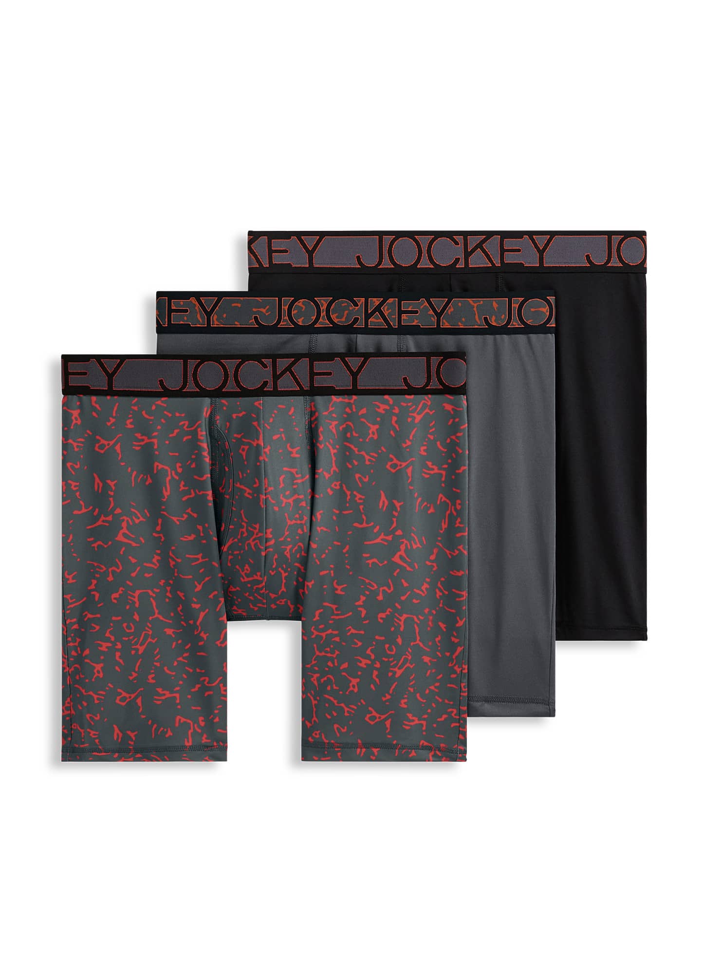 Jockey  Active Microfiber 9" Long Leg Boxer Brief - 3 Pack