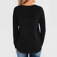 thumbnail image 4 of Timegard Womens Tops Long Sleeve Notched V-Neck Button Comfy Tee Fall Casual Loose Shirts Tops Blouse, 4 of 4