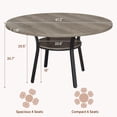 thumbnail image 2 of 47" Round Dining Table for 4-6 People, Farmhouse Kitchen Dining Table, Round Dinner Table with Storage Shelf for Kitchen, Living Room (Table Only), Grey, 2 of 8