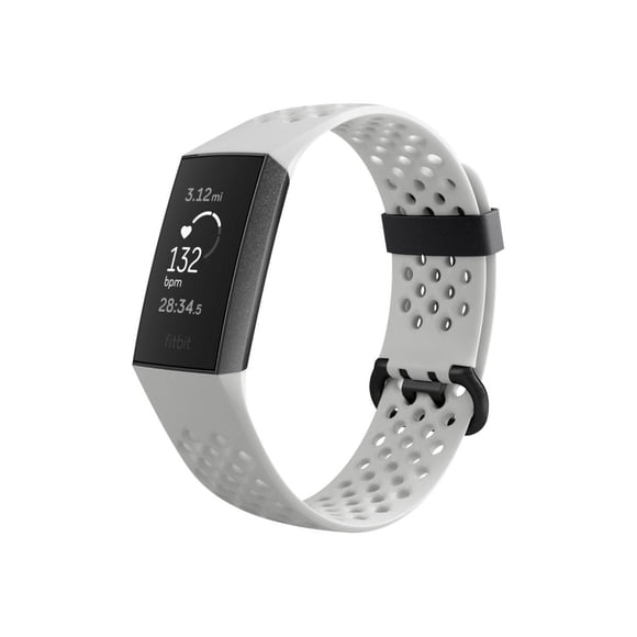 Fitbit Charge 3 SE Fitness Activity Tracker Graphite/White Silicone, One Size (S & L Bands Included)