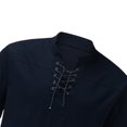 thumbnail image 4 of Chemises Hommes Mode Rétro Couleur Unie Col en Dentelle Chemise Décontractée Ample, 4 of 4