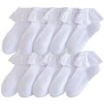 thumbnail image 1 of Girls White Socks Kids White Socks Solid Breathable White Socks 10Pc, 1 of 8