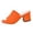 Orange, variant on Women's Knit Block Heel Mules, Comfortable Open Toe Slip on Slippers, Breathable Summer Dress Sandals, Chunky Heels for Casual Work, Evening