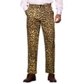 thumbnail image 1 of INSPIRE CHIC Pantalon pour Homme Imprimé Léopard Coupe Régulière Vintage devant Plat Pantalon 28 Brun, 1 of 5