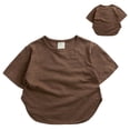 thumbnail image 2 of T-Shirts d'Été pour Garçons et Filles, Coupe Ample Classique, Manches Courtes, Col Rabattu, Volants, Col Rond, Blouse de Printemps pour Garçon 3-4T, 2 of 7