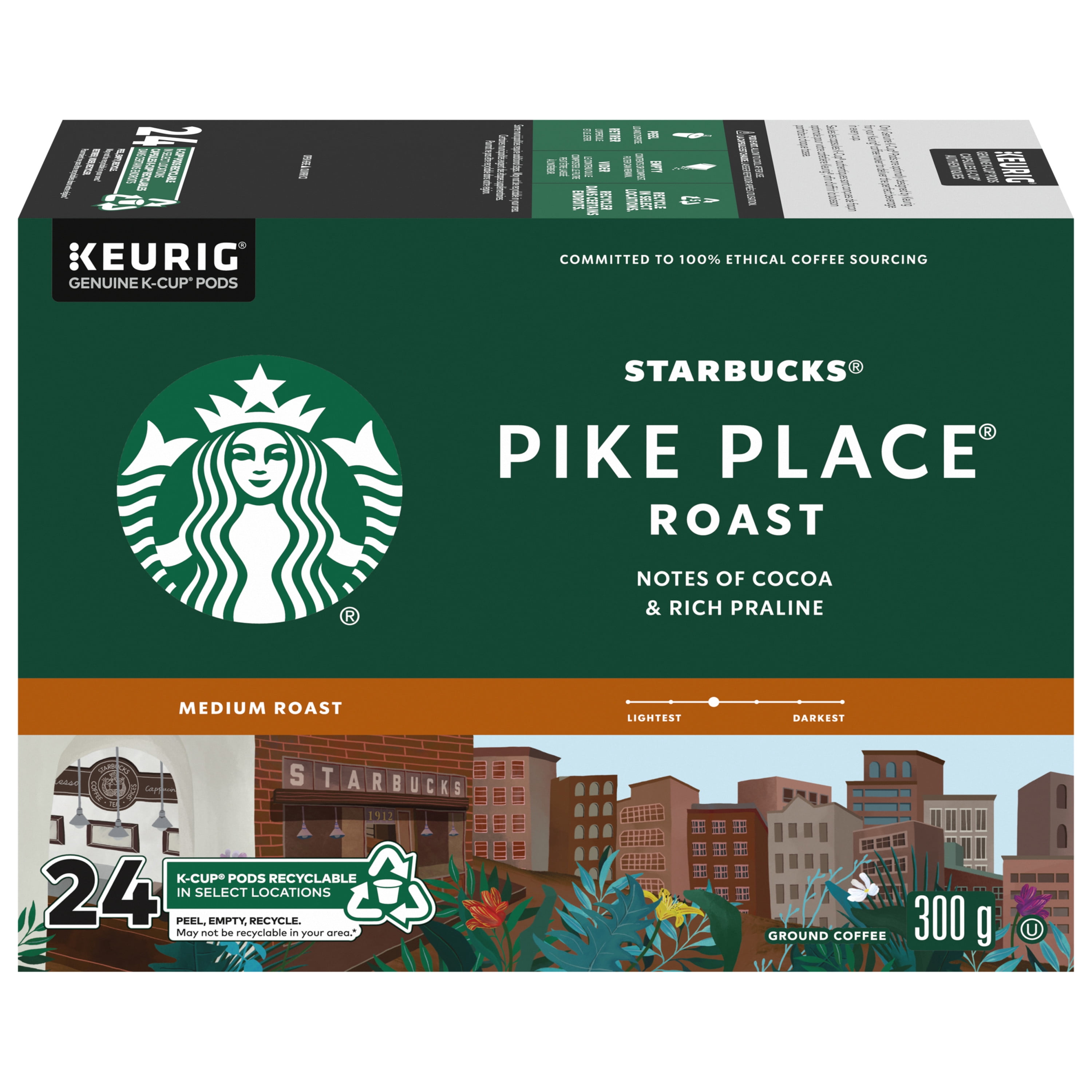 Starbucks® Pike Place® Roast Medium Roast Ground Coffee K-Cup® Pods 24 pods