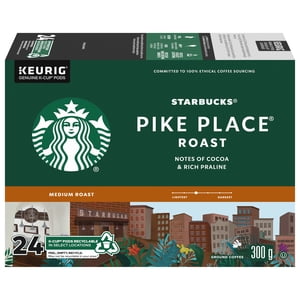 Starbucks® Pike Place® Roast Medium Roast Ground Coffee K-Cup® Pods 24 pods