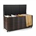 thumbnail image 3 of Outdoor Rattan Deck Box, 96 Gallon PE Wicker Patio Storage Box with Wheels and Liner - Multifunctional Storage for Patio Furniture Cushions, Garden Tools, and Pool Accessories, 3 of 4