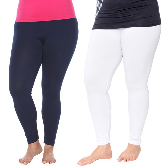 White Mark Leggings Extensibles Doux pour Femmes, Lot de 2