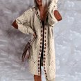 thumbnail image 4 of Cardigans pour Femmes Légers Mode Femmes Manches Longues Décontracté Long Cardigan Manteau Chandail Vêtement d'Extérieur en Liquidation, 4 of 7