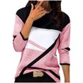 thumbnail image 3 of Jsaierl 2024 Automne Hauts à Manches Longues pour Femmes Col Rond Confortables T-Shirts Graphiques Géométriques Tendance Chemises Amples Décontractées Habillées Blouses de Travail, 3 of 3