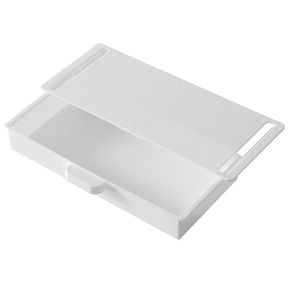 ABS Under Desk Drawer Organizer Storage Box for Office Pen Holder with Smooth Slide Handle Large Capacity Desktop Stationery Cosmetics Container Gray