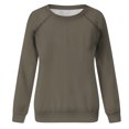thumbnail image 4 of Yuyuzo 2025 Automne Chandail Sportif Uni pour Femme Décontracté Ample à Col Rond Raglan à Manches Longues Chandail Tunique Hauts Café, 4 of 7
