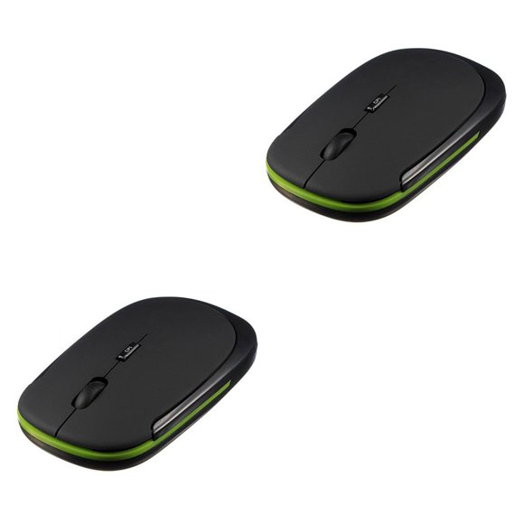 tamizeot Hot Cordless Mouse 1600DPI Adjustable PC Computer Notebook Mice Wireless Work Optical Mouse Black 2Set