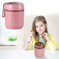 thumbnail image 1 of Oleegame 1PC Kids Snack Boxes For School Stainless Insulated Lunch Box With Breakfast Porridge Cup Small Rice Bucket Soup Cup Soup Pot Pot Stew Pot Soup Box Suitable For Children And Adults Pink, 1 of 9