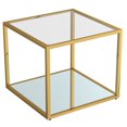 thumbnail image 1 of Table d'Appoint Grande Carrée Contemporaine en Métal et Verre - Or, 1 of 7
