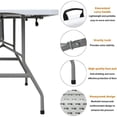 thumbnail image 4 of Plastic Folding Table, 6ft x 2.5 ft Great for Outdoors & Indoor (BROWN), 4 of 4