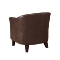 thumbnail image 3 of Accentrics Home Classic Faux Leather Barrel Accent Chair Armchair, Dark Brown, 3 of 5
