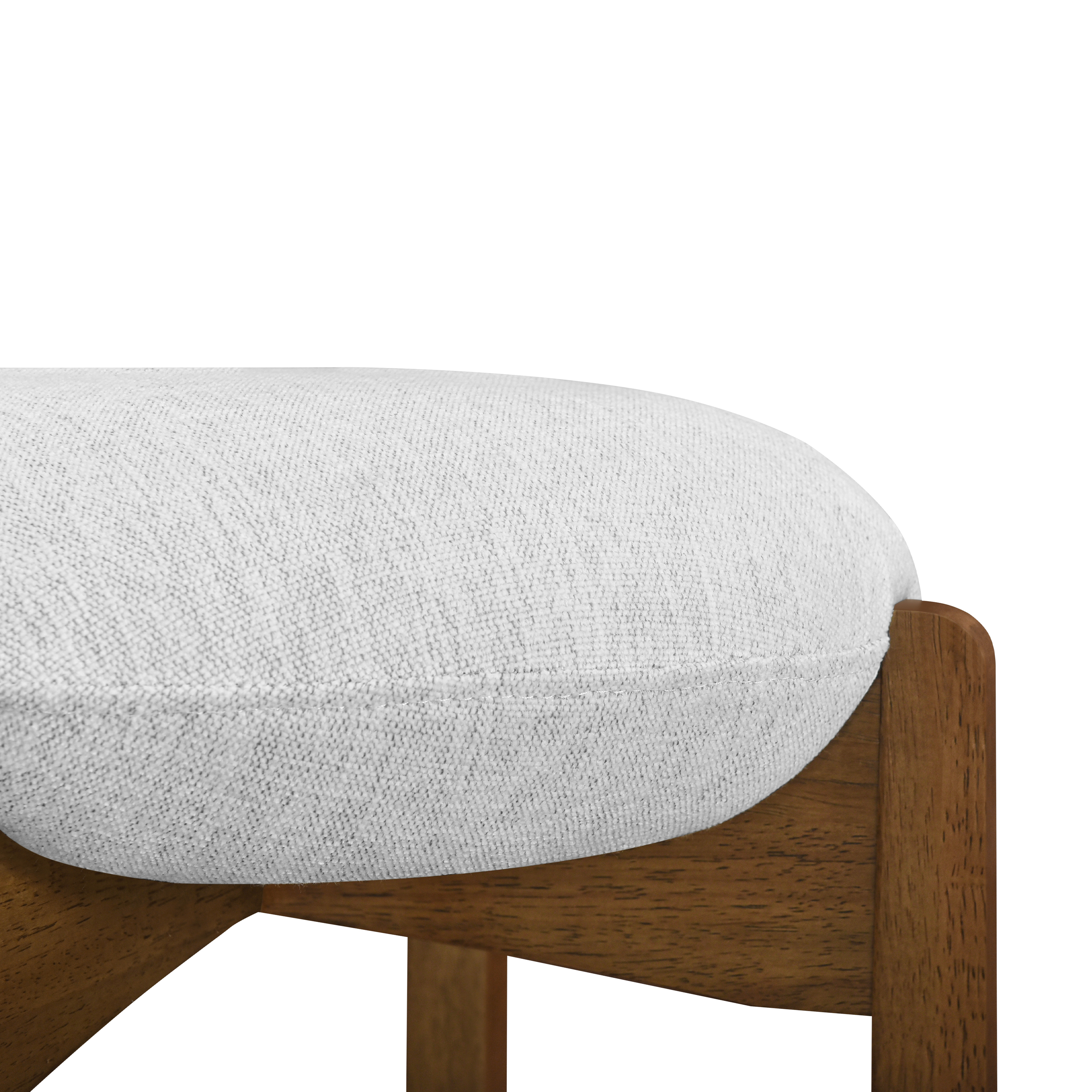 Ensemble de 4 tabourets de bar ronds Tara de Noble House, coussin rembourré ivoire, noyer et ivoire