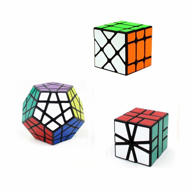 Speed Cube Magic Puzzle Set Irregular Speed Cube Bundle (Fisher +SQ1+Megaminx Cube)