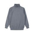thumbnail image 3 of RUNQHUI Enfants Garçons Filles Hiver Chaud Côtelé Col Roulé Manches Longues Tricoté Chandail Chandail Hauts Blouse Gris 130, 3 of 5
