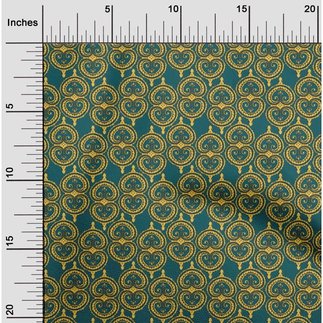 oneOone Tissu Georgette Viscose Imprimé Bloc Tourbillon 42 Pouces de Large