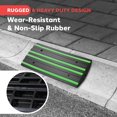 thumbnail image 3 of Pyle 2 Ft. Rubber Threshold Curb Ramp for Driveway - Heavy Duty Non-Slip Ramp for Vehicles - Green Reflective Strip, Marine Grade Waterproof, Ideal for Driveways & Sidewalks, 24.0"x16.0"x2.6" Inches, 3 of 3