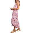 thumbnail image 4 of Robe Longue à Bretelles Spaghetti pour Femmes avec Nœud Floral et Ourlet Haut-Bas, 4 of 7