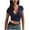 Navy, variant on Women’S Clothes Summer Tops for Women 2024 Women's Short Long Sleeve Deep V Neck Cross Wrap Crop Surplice Top