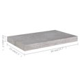 thumbnail image 4 of vidaXL Floating Wall Shelf Concrete Grey 50x23x3.8 cm MDF, 4 of 4