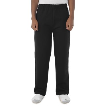 Jerzees Pantalon de Survêtement Ouvert pour Jeunes, TG, Noir