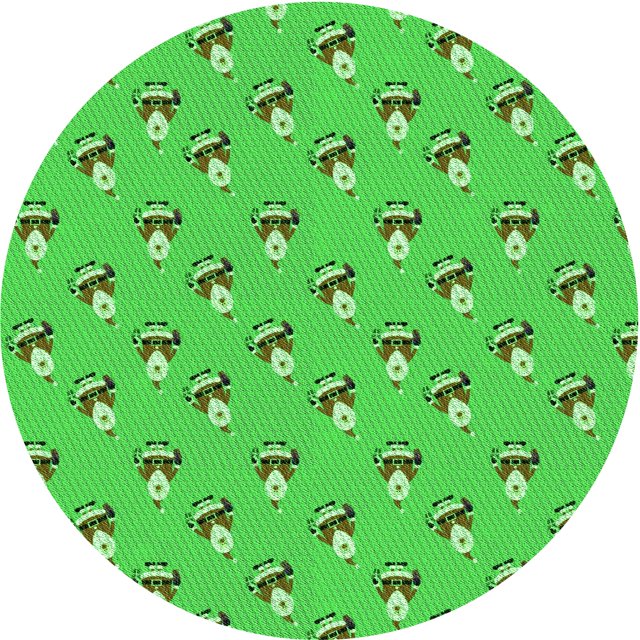 Ahgly Tapis Rond Lavable en Machine Intérieur Transitionnel Vert Lime Foncé, 8 Pieds Rond