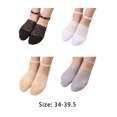 thumbnail image 4 of 1 Paire de Femmes Dentelle Chaussette Conception Simple Solide Demi Chaussette Couleur Perle Chaussettes Courtes Banquet Voyage Randonnée Été Printemps Bonneterie Blanc, 4 of 9