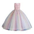 thumbnail image 1 of Robe Formelle pour Filles Robe de Bal Sans Manches Robes Robe en Tulle pour Tout-Petits Robe de Fête pour Fillette 6-7 Ans, 1 of 9