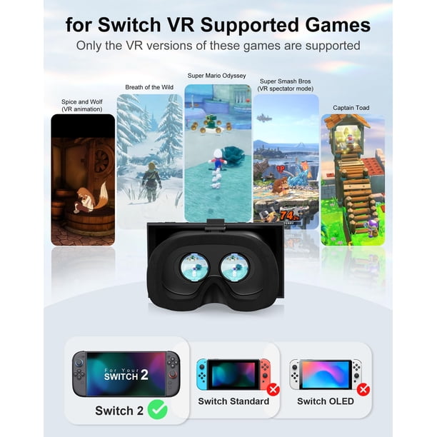 Upgraded VR Headset for Nintendo Switch 2 (2025), Switch 2 Virtual