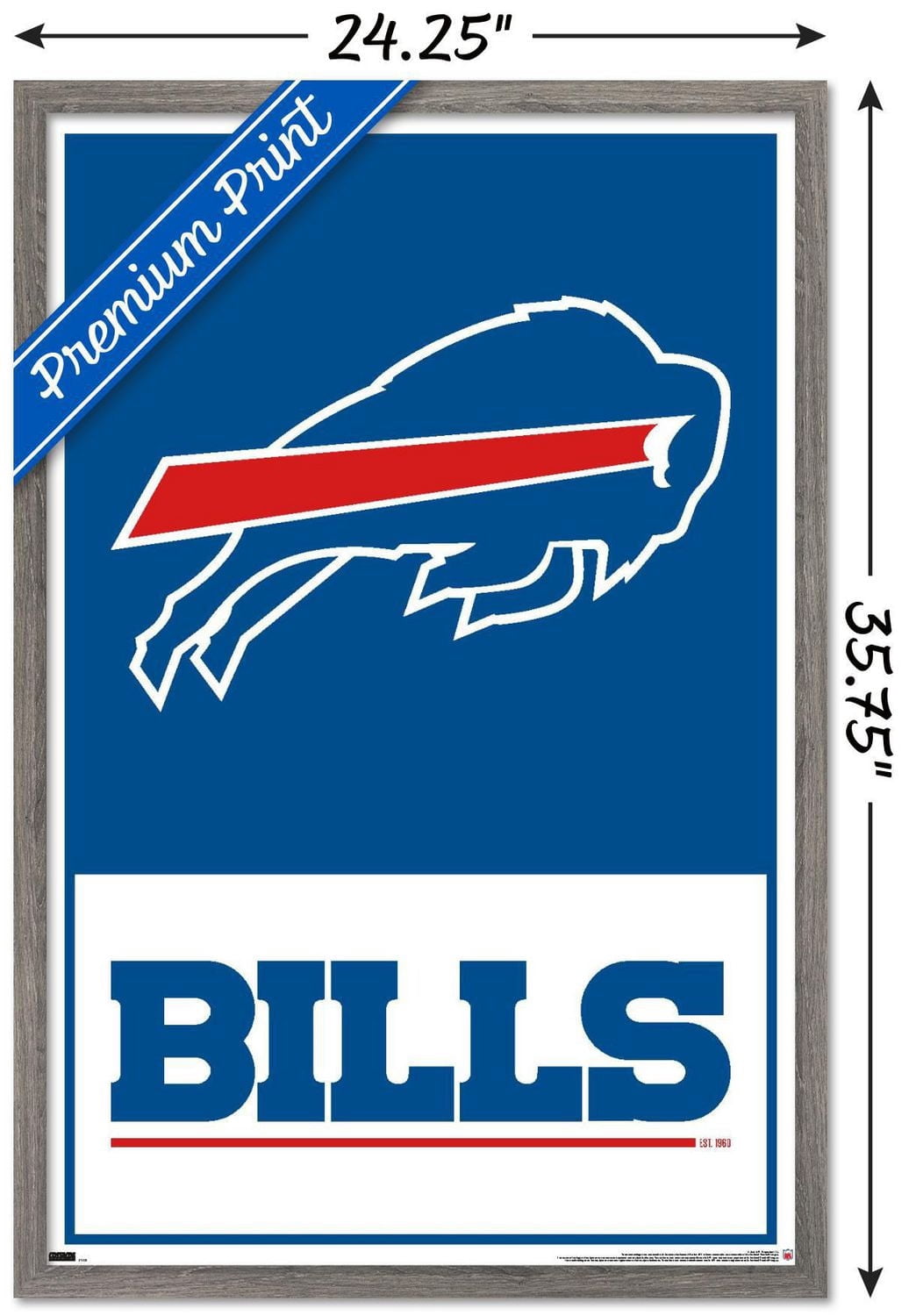 NFL Buffalo Bills - Logo 21 Wall Poster, 14.725" x 22.375" Framed