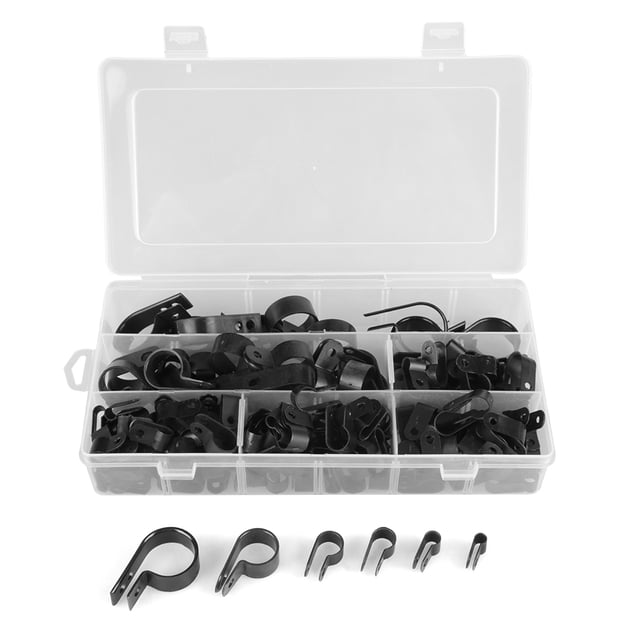 Pince en Nylon, 200 Pcs Pinces à Câble en Nylon Plastique Noir Performance Prouvée