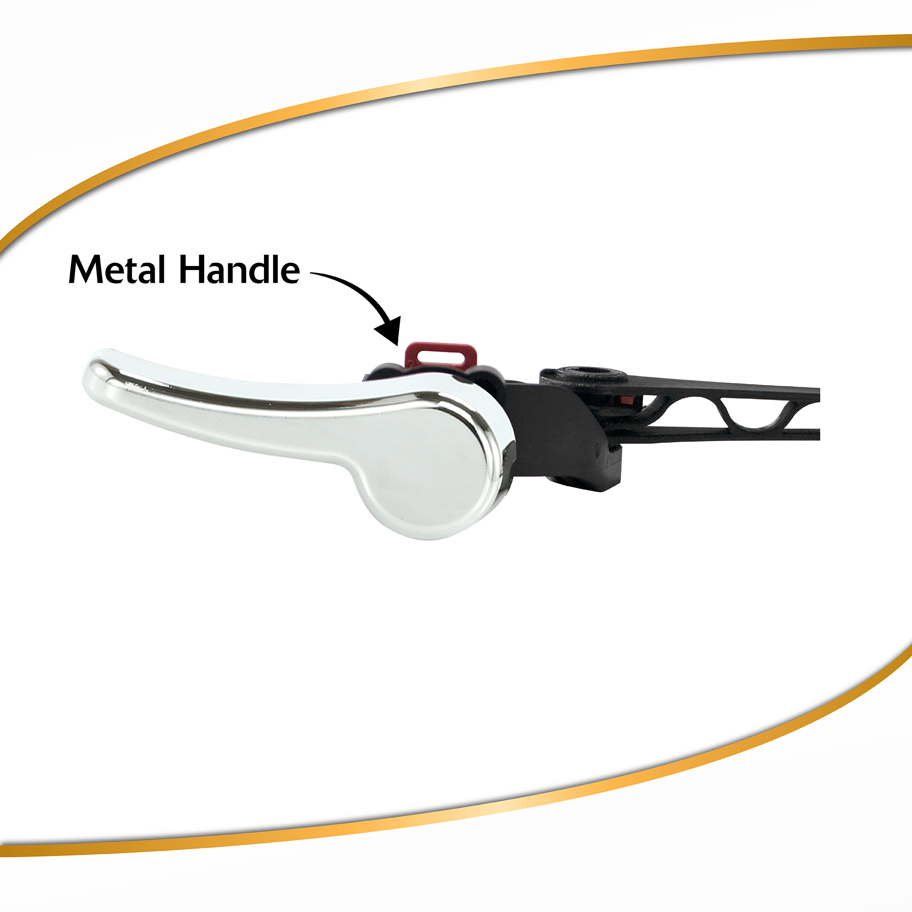 Korky Toilet Handle, Chrome Metal Handle - Tank Lever Replacement - Universal to Fit Front, Angled, and Side Left Mount Toilets - 6055