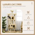 thumbnail image 3 of 71-Inch Multi-Level Cat Tree Activity Center with Sisal Scratching Posts, 2 Condos, 7 Perches and Toys, Beige Plush Cat Tower for Indoor Living Room and Bedroom Play and Rest, 3 of 7